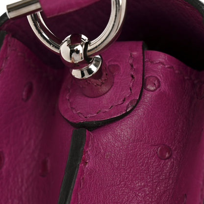 Hermes Ostrich Mini Sac Roulis Rose Pourpre 13 of 14