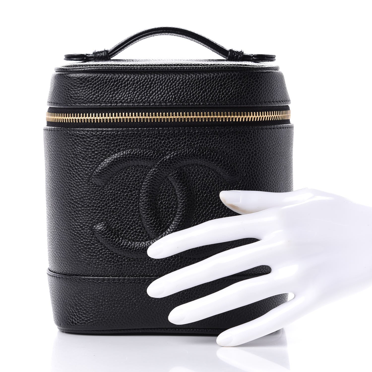 Chanel Caviar Vanity Cosmetic Case Black 2 of 12