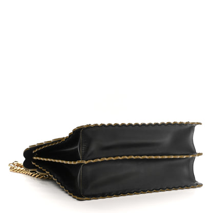 Fendi Vitello Liberty Scalloped Studded Kan I Shoulder Bag Black 4 of 16