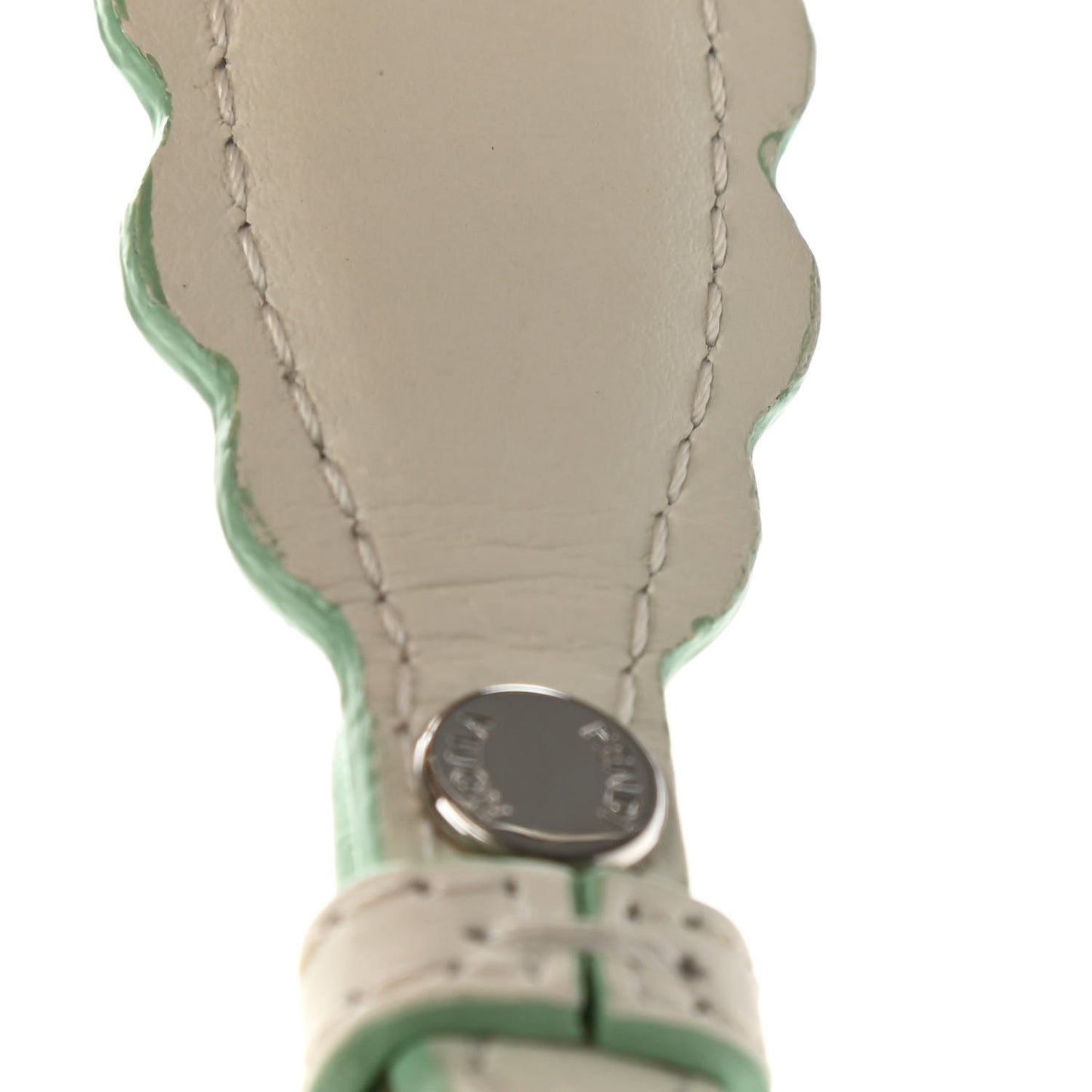 Vitello Baltico Scalloped Studded Small Kan I Shoulder Bag White