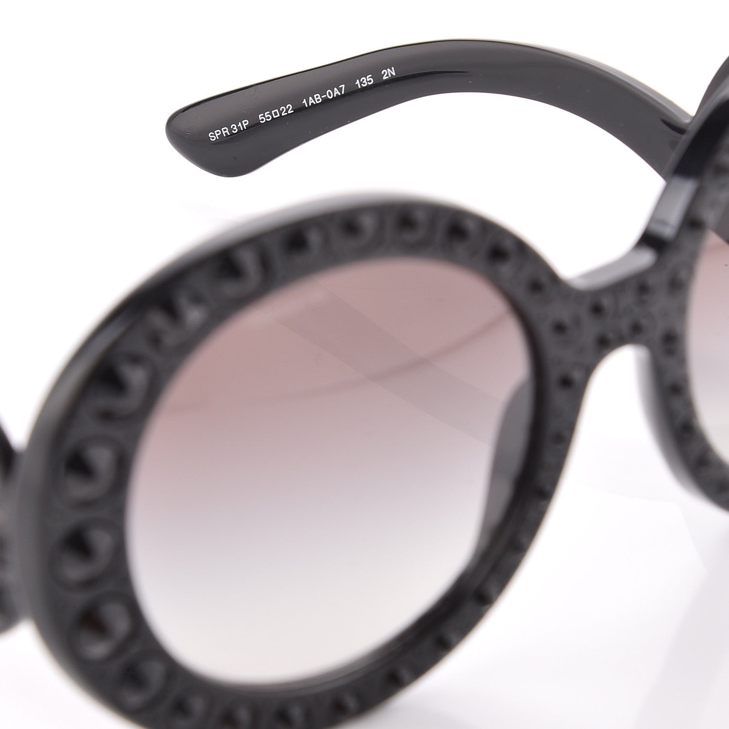 Prada Crystal Baroque Sunglasses SPR 31P Black 5 of 8