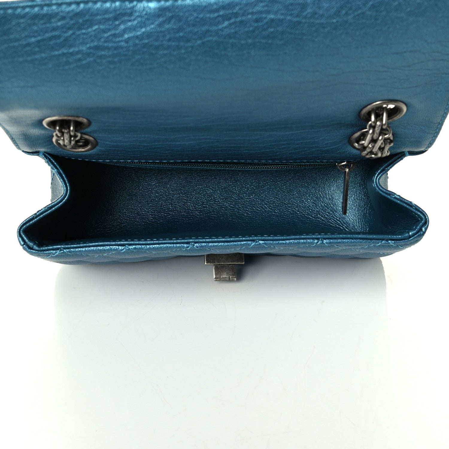 Chanel Metallic Sheepskin Quilted 2.55 Reissue Mini Flap Blue 4 of 7