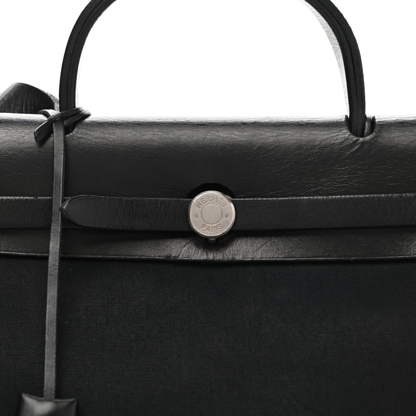 Toile Vache Calfskin Herbag 30 PM Black