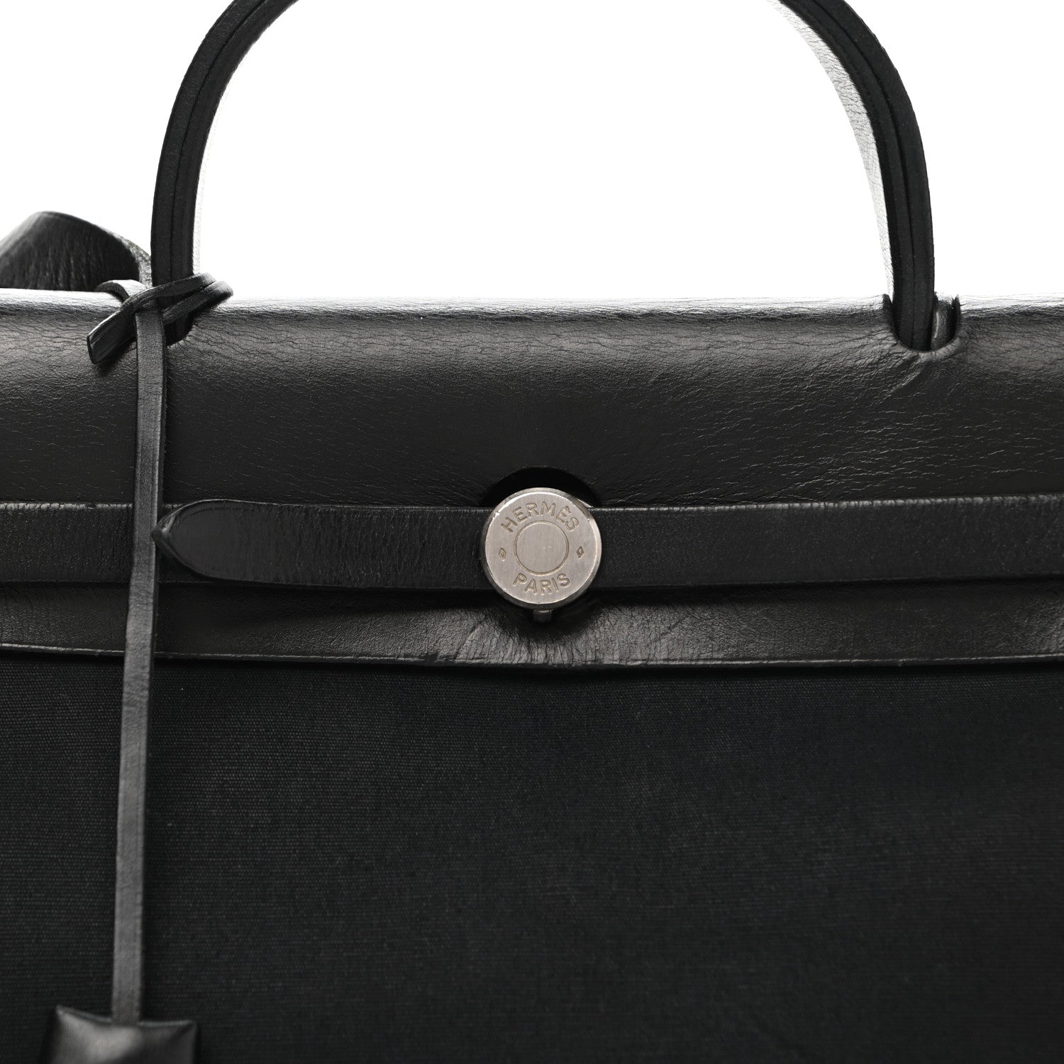 Hermes Toile Vache Calfskin Herbag 30 PM Black 11 of 15