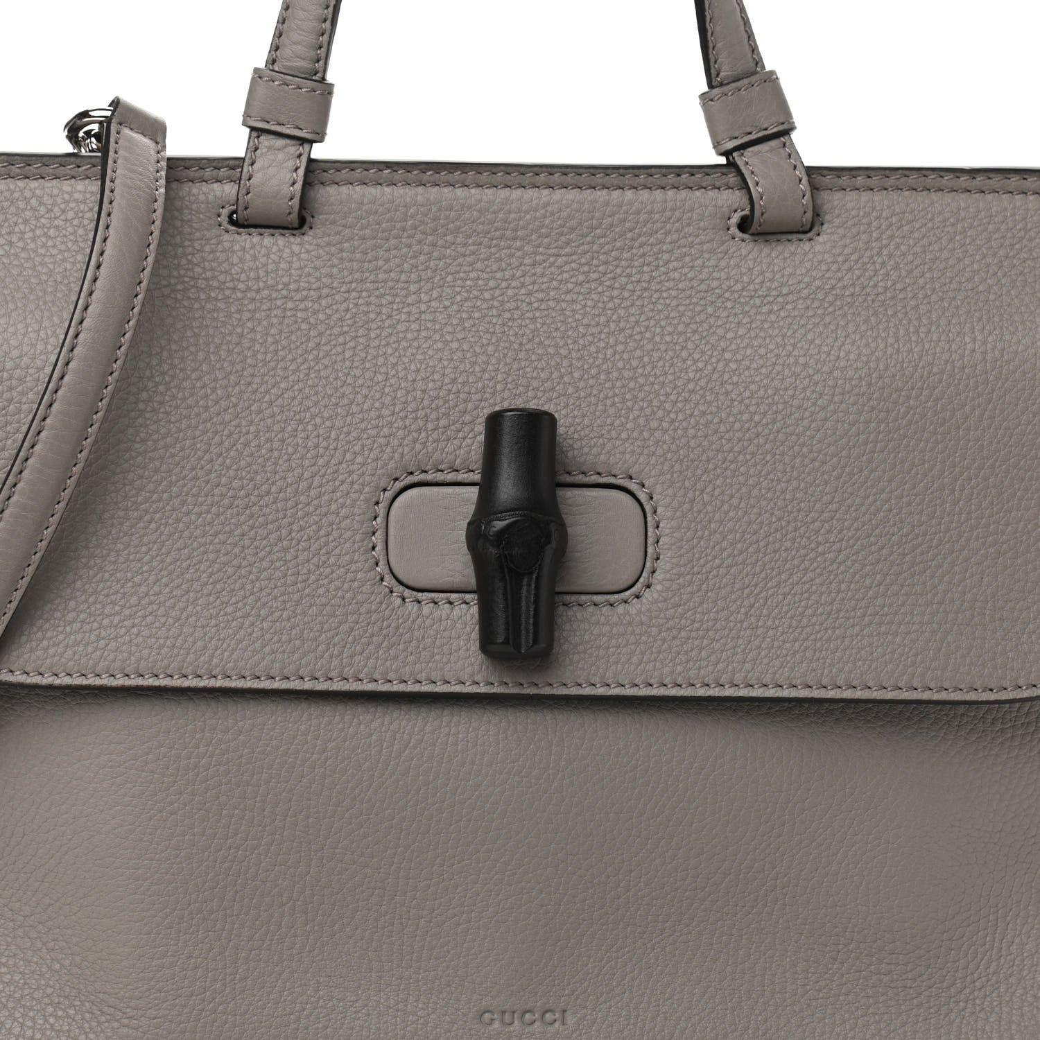 Gucci Cellarius Calfskin Medium Bamboo Daily Top Handle Bag Storm Grey 7 of 9