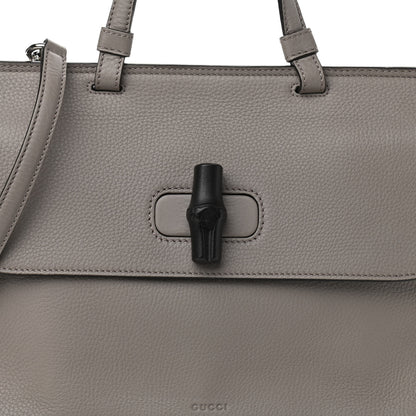 Gucci Cellarius Calfskin Medium Bamboo Daily Top Handle Bag Storm Grey 7 of 9