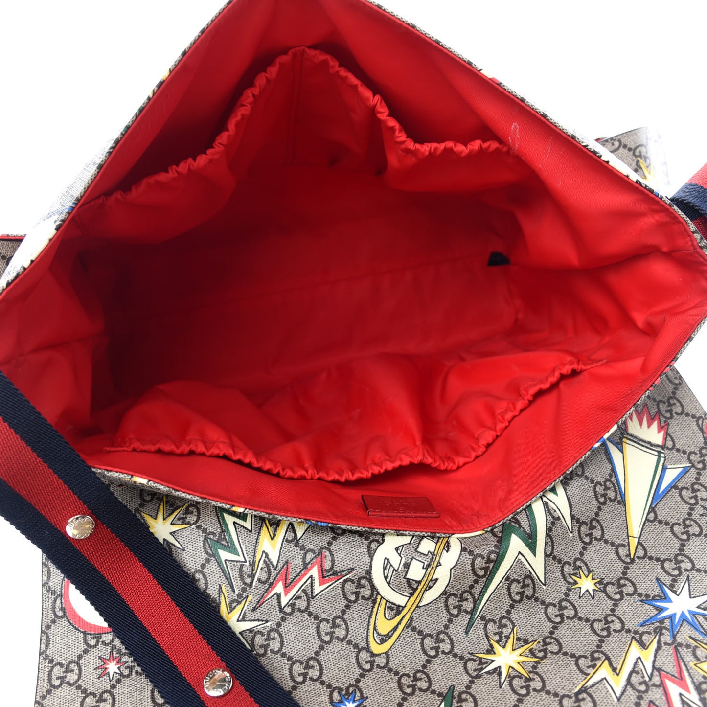 GG Supreme Monogram Space Diaper Bag Red
