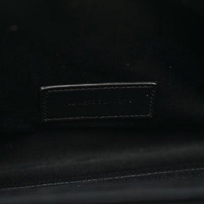 Saint Laurent Grain De Poudre Textured Mixed Matelasse Triquilt Monogram Clutch Storm 7 of 8