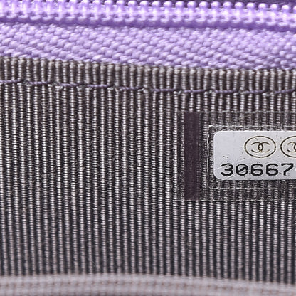 Chanel Iridescent Lambskin Quilted Mini Wallet On Chain WOC Purple 7 of 11