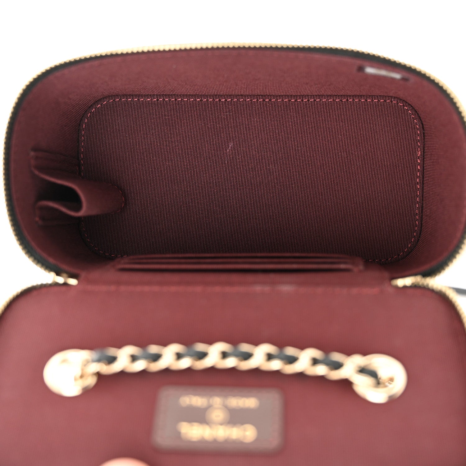 Chanel Lambskin Quilted Small Vanity Case With Chain Black Black 5 of 11