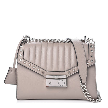 Prada Glace Calfskin Studded Sound Flap Crossbody Shoulder Bag Pomice 1 of 10