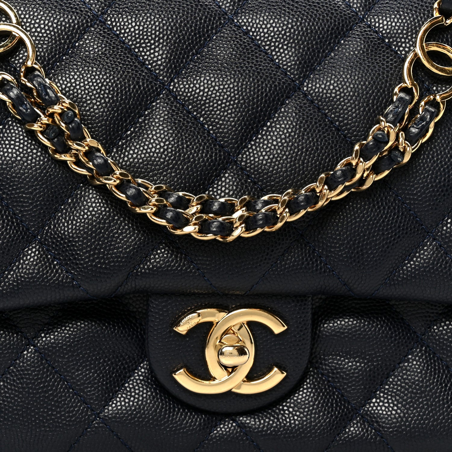 Chanel Caviar Quilted Small CC You Flap Navy 9 of 12