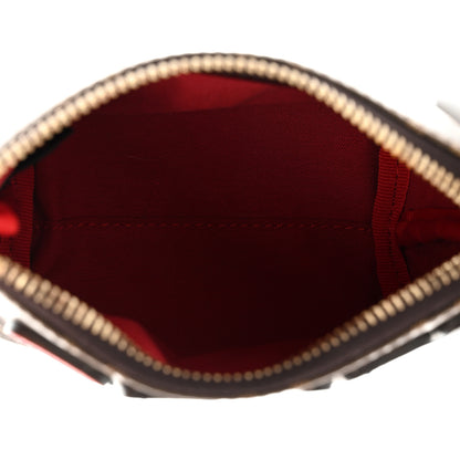 Fendi Glazed Fabric Vitello Century FF 1974 Mania Beauty Pouch Mogano Panna Blueberry 5 of 7