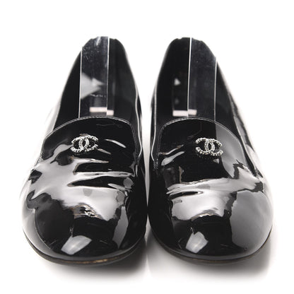 Chanel Patent Calfskin Pearl CC Loafers 40.5 Black 2 of 10