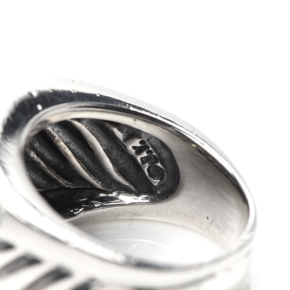 David Yurman Sterling Silver Diamond Cable Cigar Band Ring 55 7.25 5 of 5