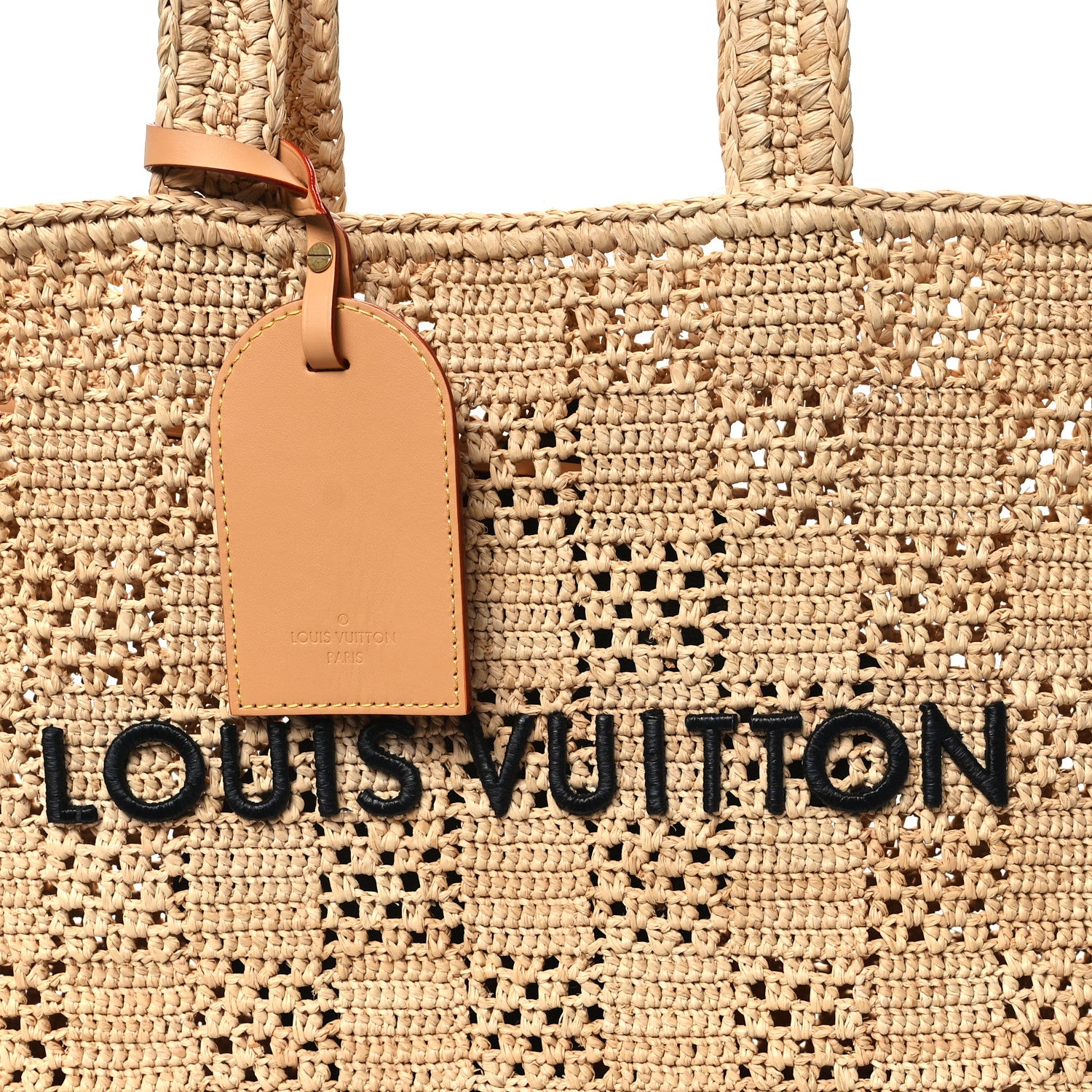 Louis Vuitton Raffia Summer Shopper Tote MM 7 of 11