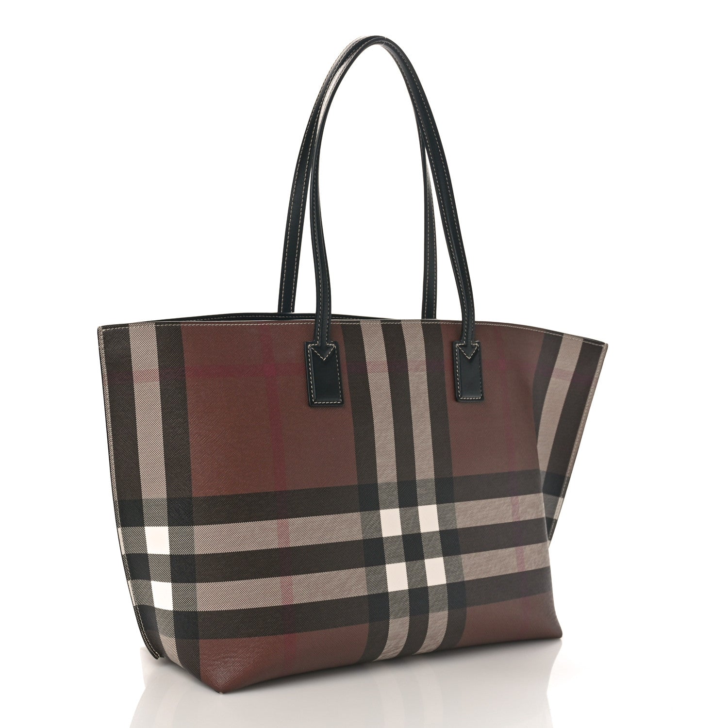 Burberry E-Canvas Check Medium Soft TB Tote Dark Birch Brown 2 of 8