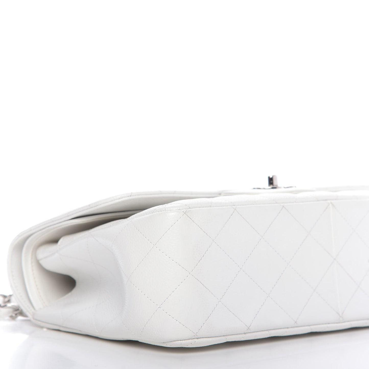 Caviar Quilted Jumbo Double Flap White
