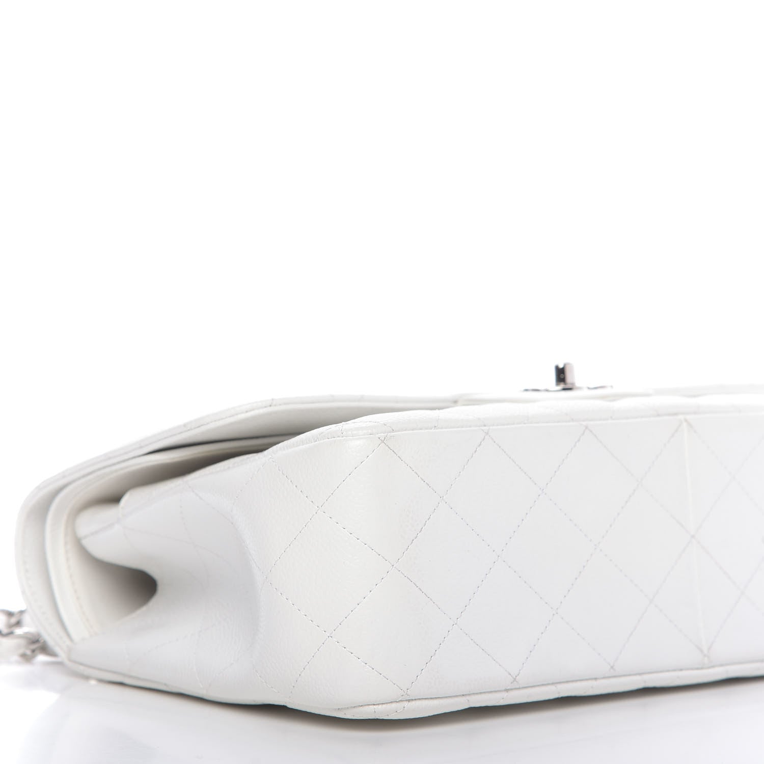 Chanel Caviar Quilted Jumbo Double Flap White 7 of 14