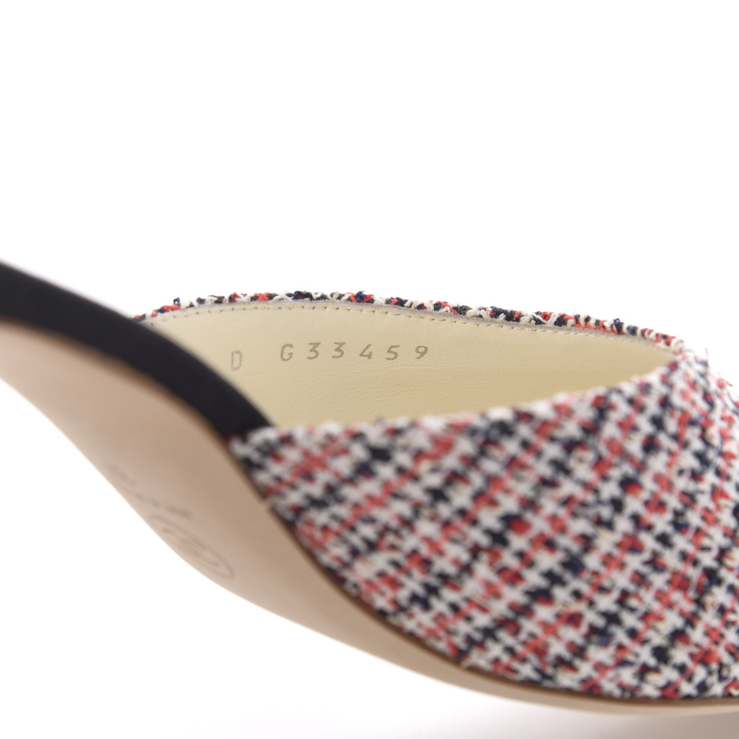Chanel Tweed Grosgrain Pearl Cap Toe Mules 37 Black Red 8 of 9