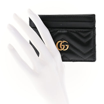 Gucci Calfskin Matelasse GG Marmont Card Holder Black 2 of 8