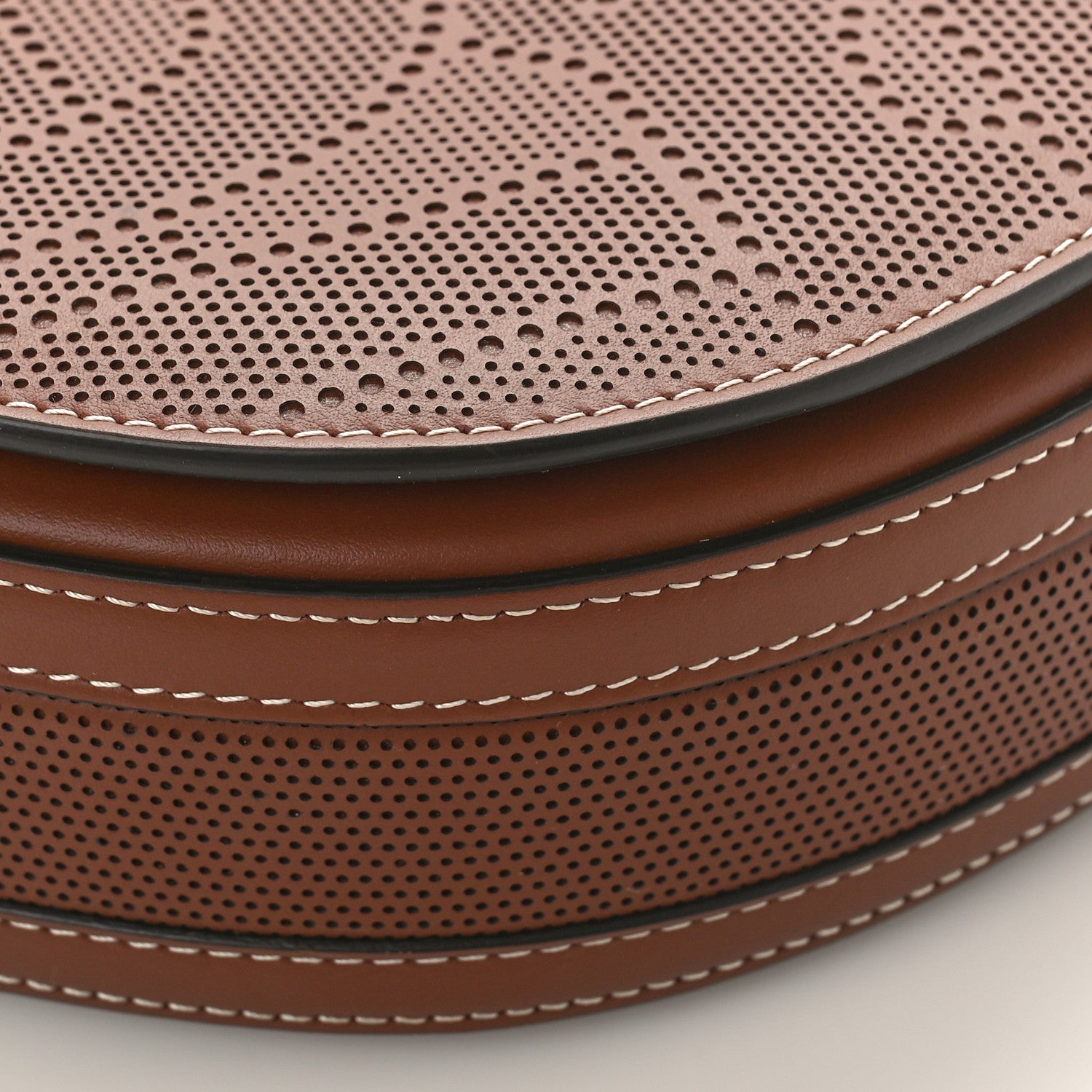 Burberry Calfskin Perforated Medium TB Olympia Shoulder Bag Tan 8 of 8