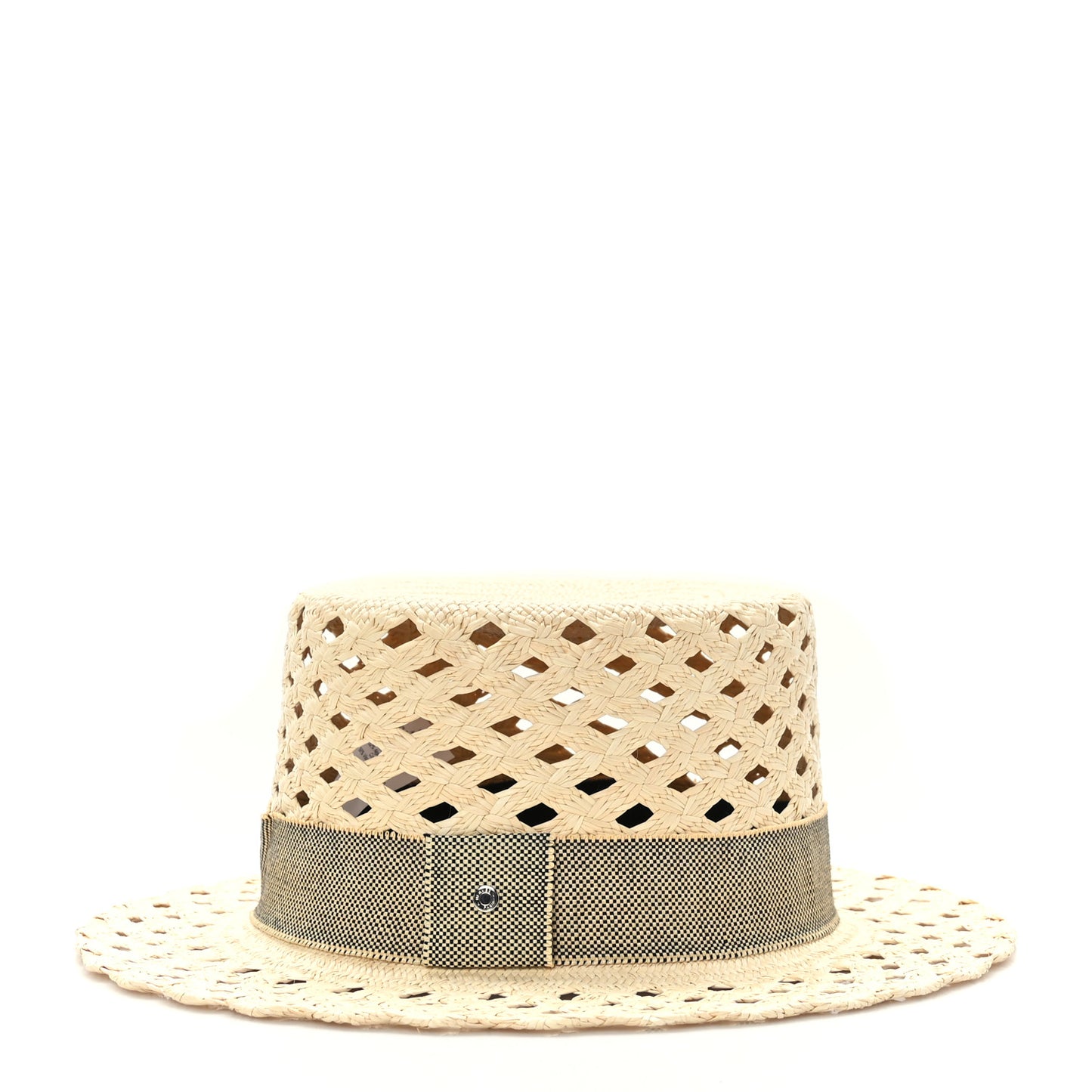 Straw Panama Elenora Hat 57 Naturel Black