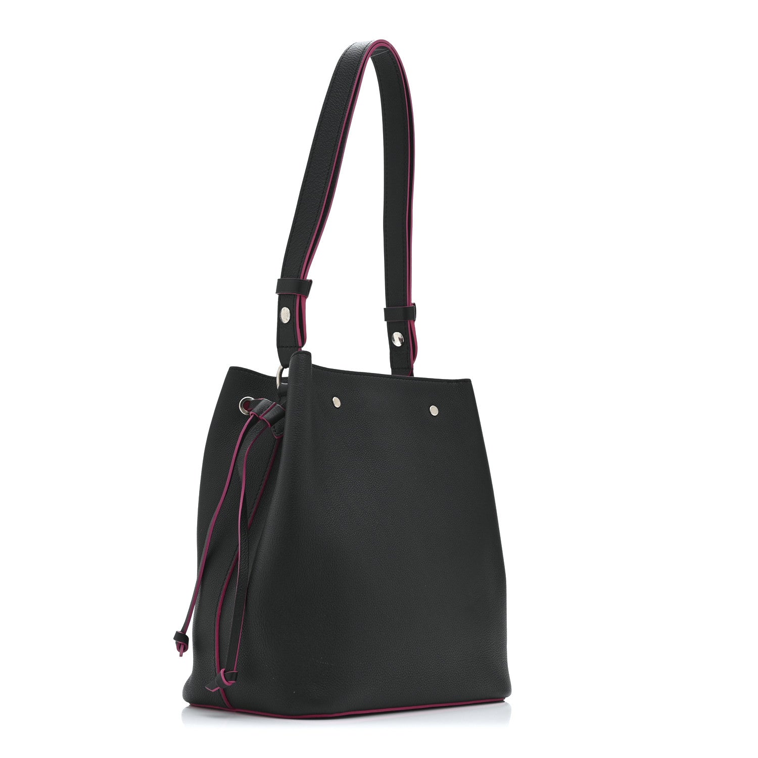 Louis Vuitton Calfskin Lockme Bucket Black 3 of 10