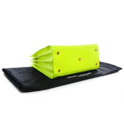 Saint Laurent Leather Small Sac de Jour Bag Neon Yellow 4 of 10
