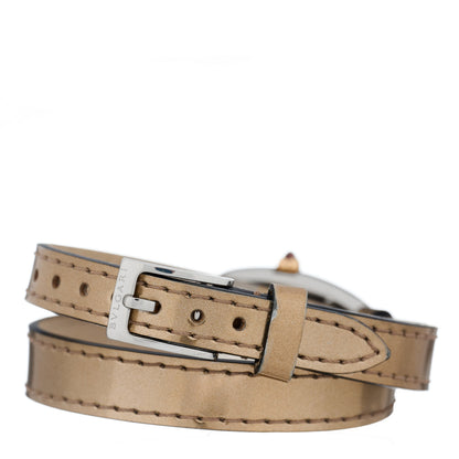 Bulgari Stainless Steel 18K Rose Gold Patent Diamond Bezel Mother of Pearl 20mm Serpenti Double Wrap Quartz Watch 3 of 5