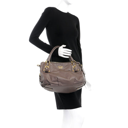 Prada Soft Calf Shoulder Bag Bambu 3 of 12