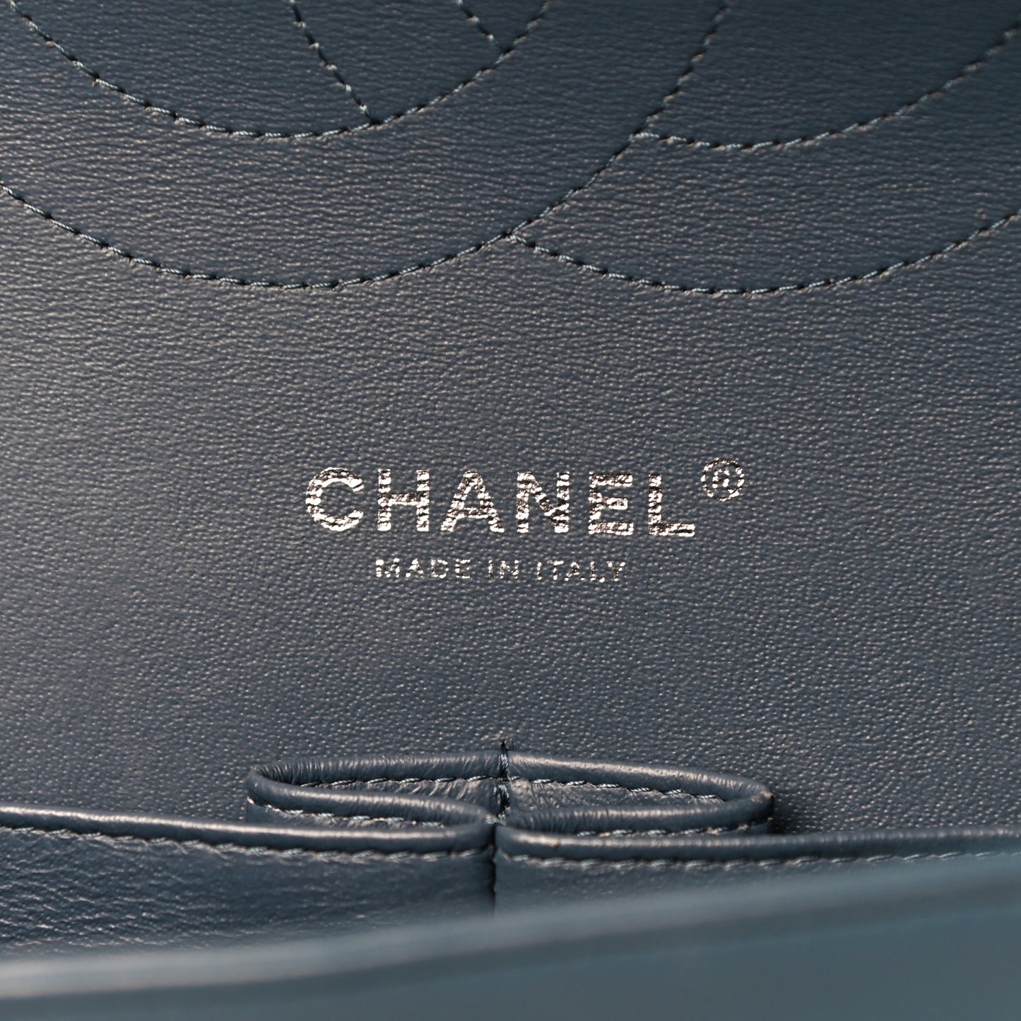 Lambskin Quilted Jumbo Double Flap Blue