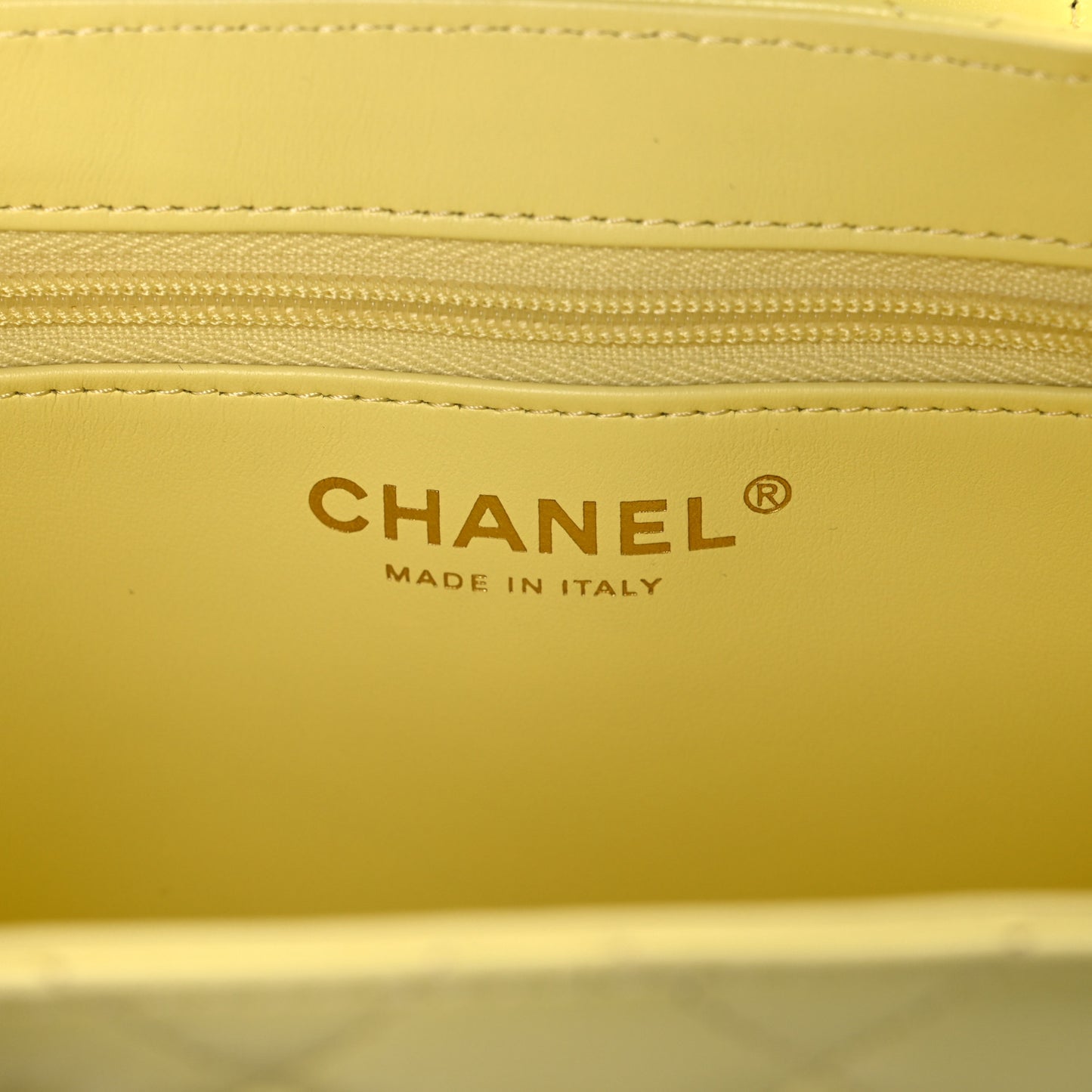 Shiny Aged Calfskin Quilted Nano Kelly Shopper Light Yellow