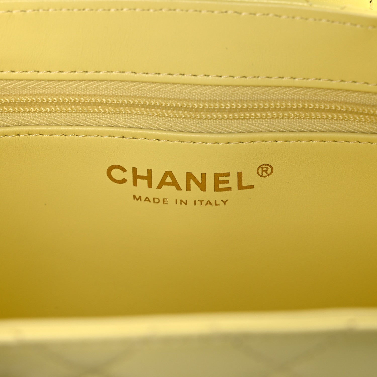 Chanel Shiny Aged Calfskin Quilted Nano Kelly Shopper Light Yellow 6 of 11