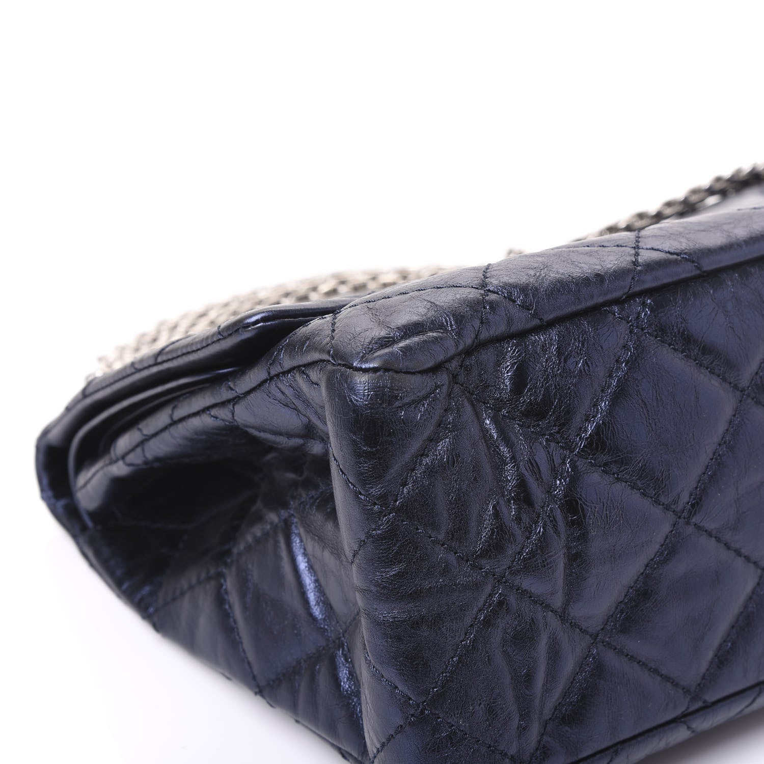 Chanel Metallic Aged Calfskin Quilted 2.55 Reissue 228 Flap Blue 8 of 11