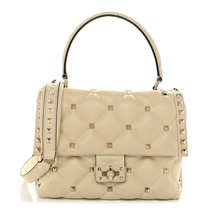 Valentino Garavani Nappa Medium Candystud Top Handle Bag Light Ivory 1 of 12