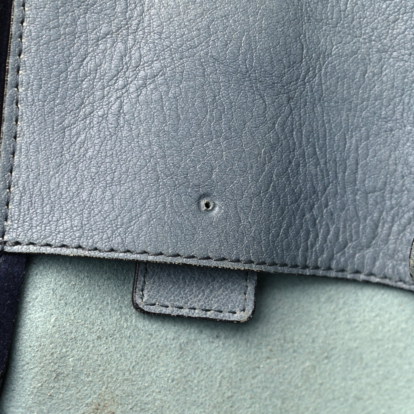 Smooth Calfskin Medium Milo Shopping Tote Cloudy Blue