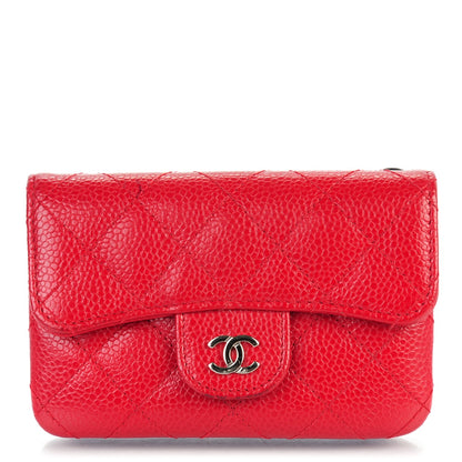 Chanel Caviar Quilted Coin Purse Red 1 of 8