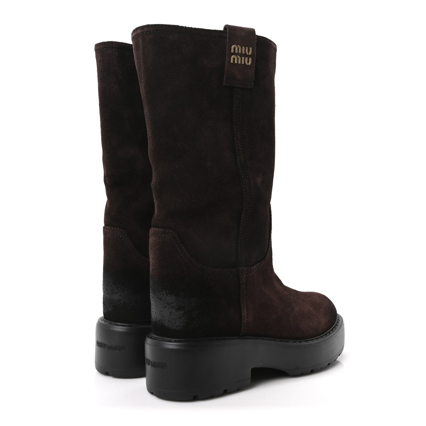 Vintage Effect Suede Mid Calf Boots  39 Morro