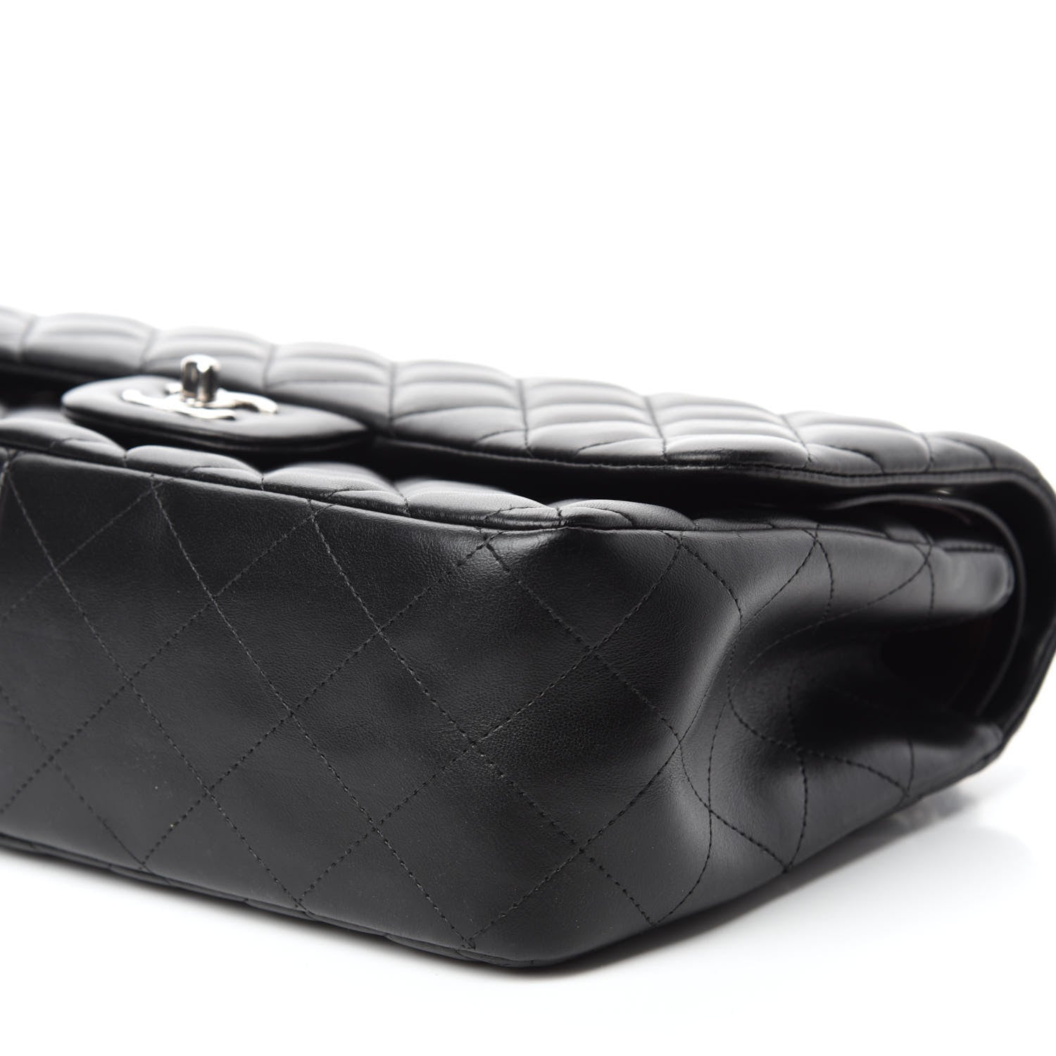 Chanel Lambskin Quilted Jumbo Double Flap Black 8 of 13
