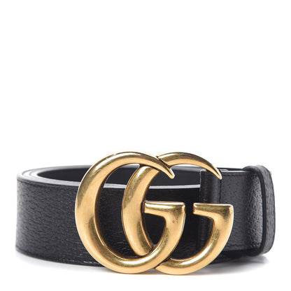 Gucci Textured Calfskin Double G 40mm Belt 95 38 Black 1 of 6