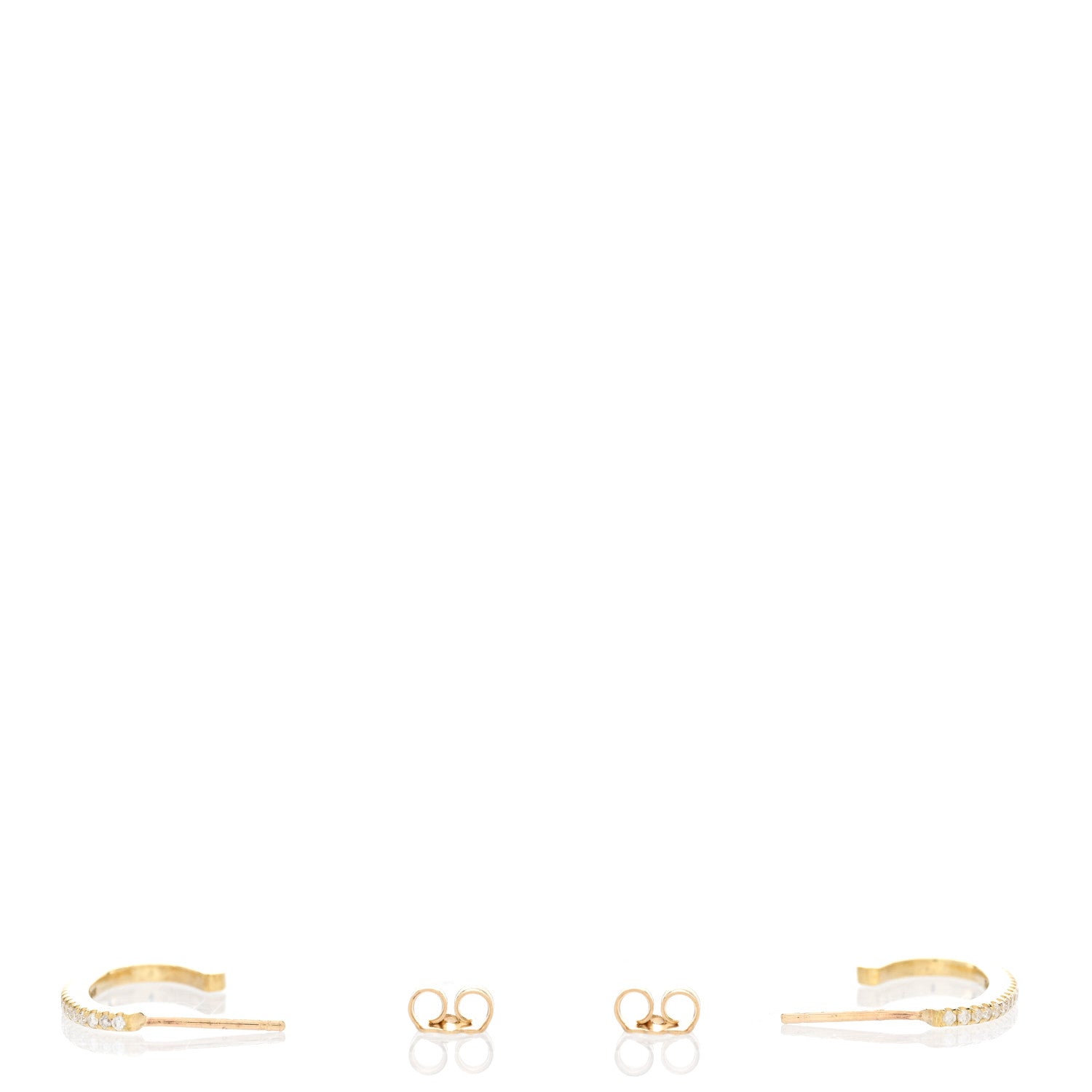 Jennifer Meyer 18K Yellow Gold Diamond Small Elongated Edith Hoop Earrings 3 of 5
