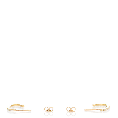 Jennifer Meyer 18K Yellow Gold Diamond Small Elongated Edith Hoop Earrings 3 of 5