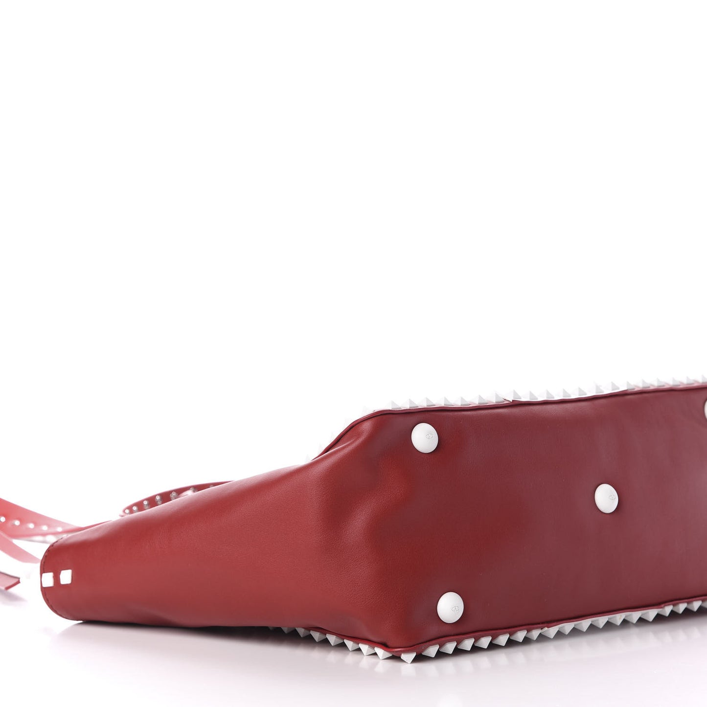 Vitello Colorblock Free Rockstud Tote Rosso Valentino White