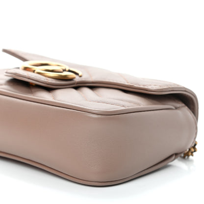 Gucci Calfskin Matelasse Super Mini GG Marmont Shoulder Bag Porcelain Rose 16 of 22