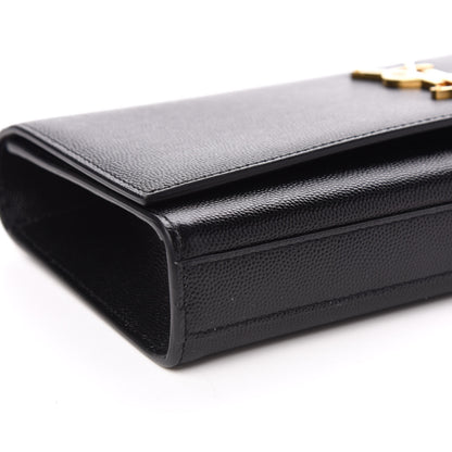 Saint Laurent Grain De Poudre Monogram Cassandre Clutch Black 6 of 8