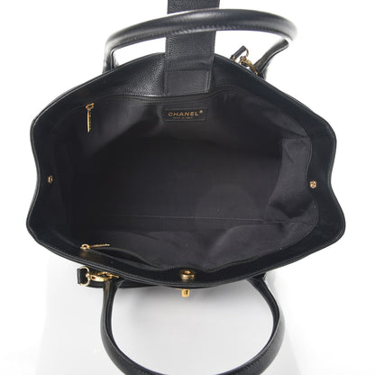 Chanel Calfskin Cerf Executive Shopper Tote Black 6 of 9