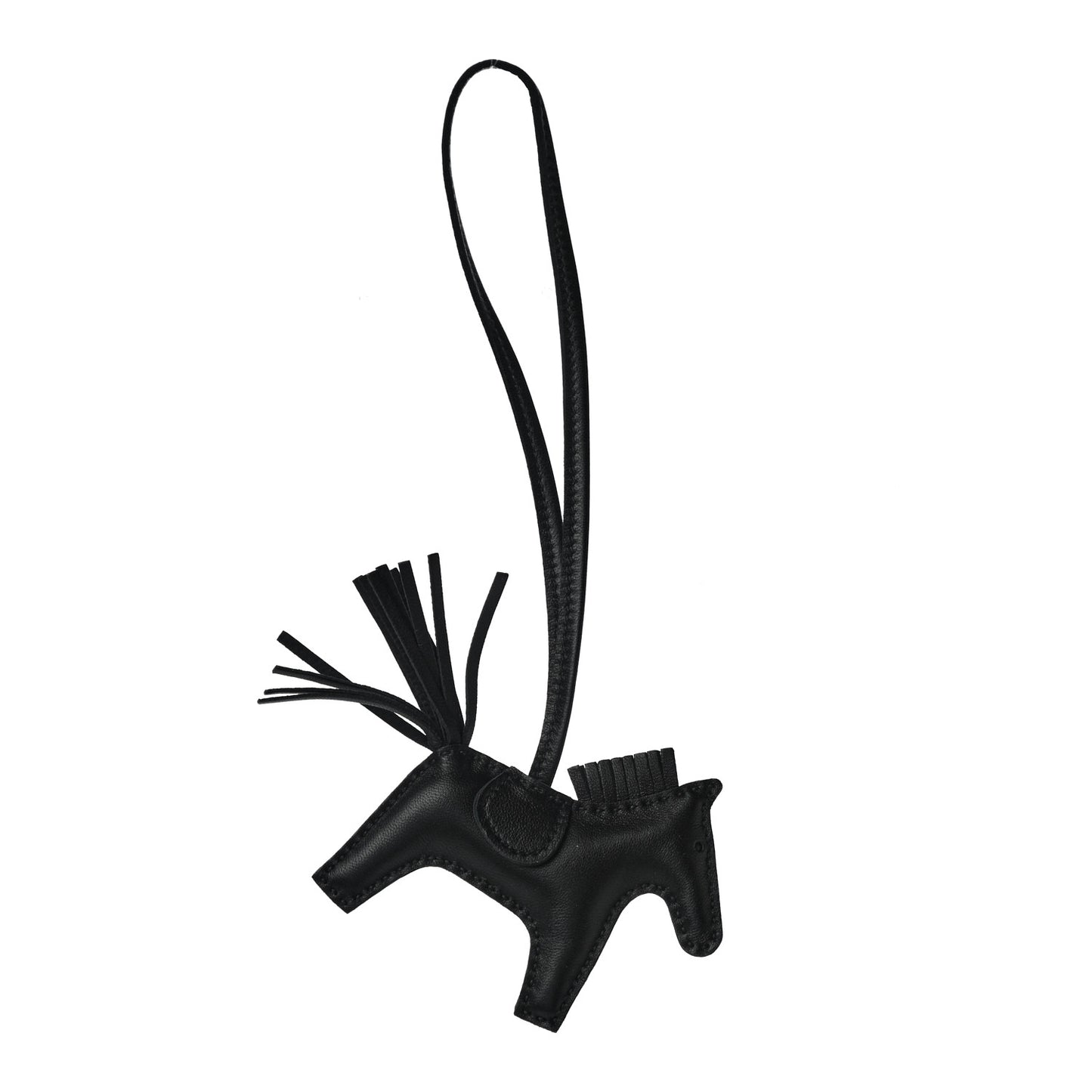 Milo Lambskin Grigri Rodeo Horse Bag Charm PM So Black