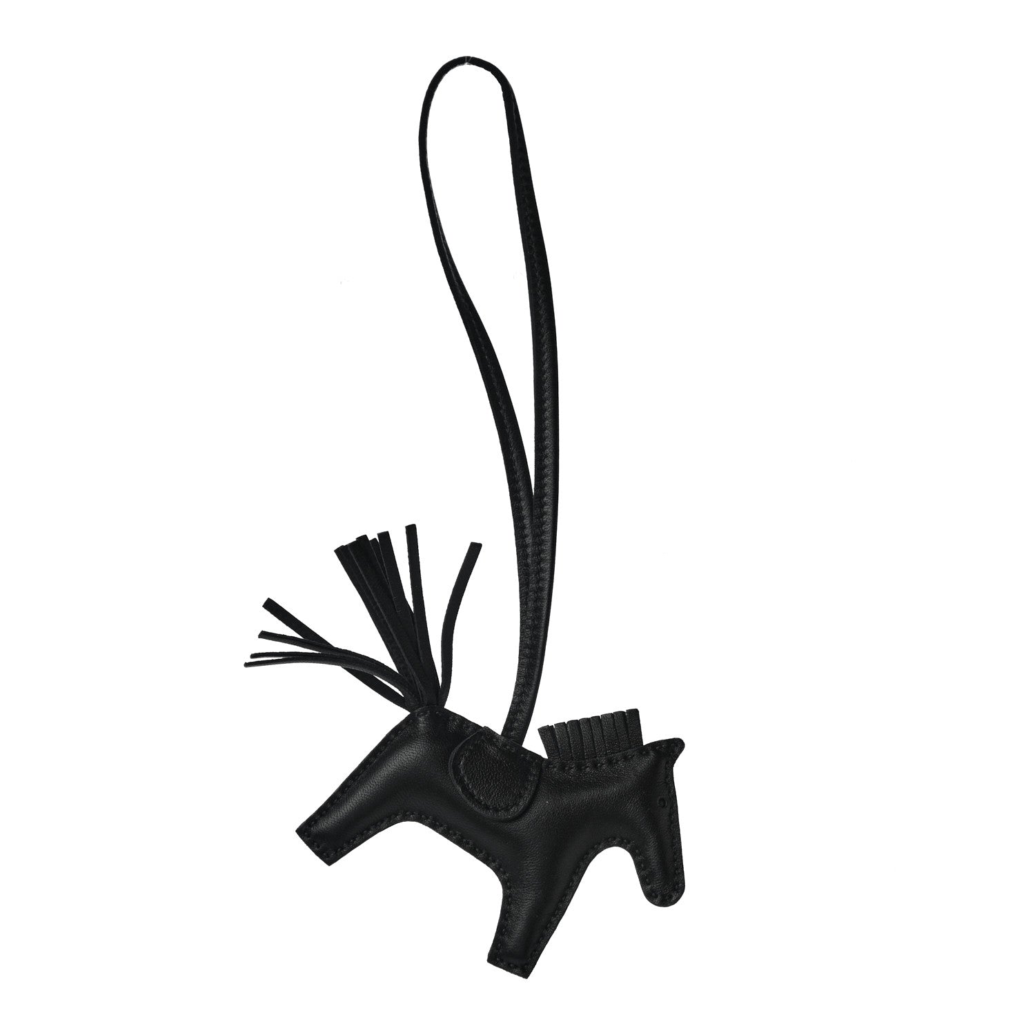 Hermes Milo Lambskin Grigri Rodeo Horse Bag Charm PM So Black 1 of 3