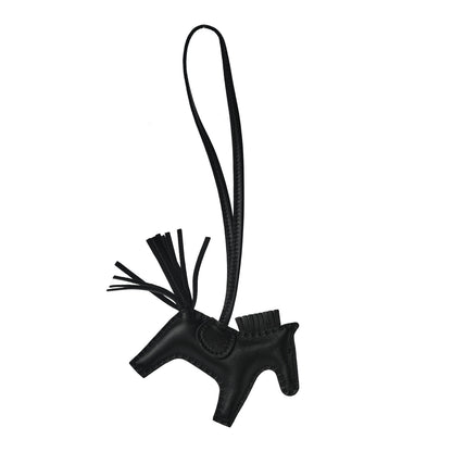 Hermes Milo Lambskin Grigri Rodeo Horse Bag Charm PM So Black 1 of 3